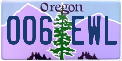 OR license plate 006EWL