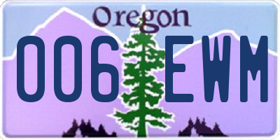 OR license plate 006EWM