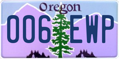 OR license plate 006EWP