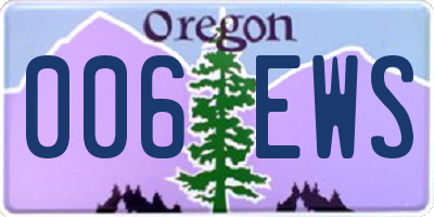 OR license plate 006EWS