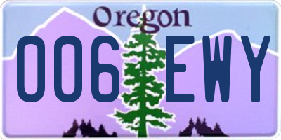 OR license plate 006EWY
