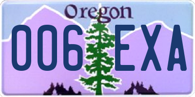 OR license plate 006EXA