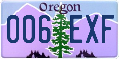 OR license plate 006EXF