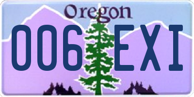 OR license plate 006EXI