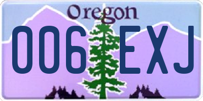 OR license plate 006EXJ