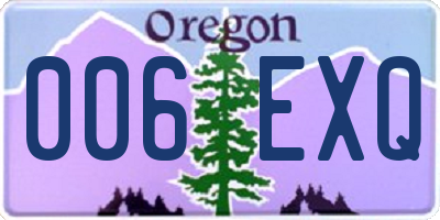 OR license plate 006EXQ