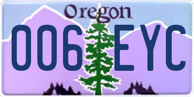 OR license plate 006EYC