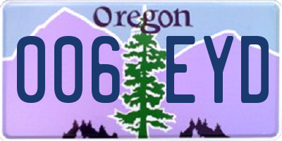 OR license plate 006EYD