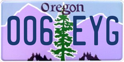 OR license plate 006EYG