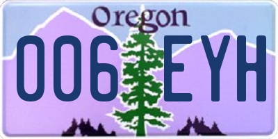 OR license plate 006EYH