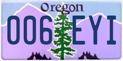 OR license plate 006EYI
