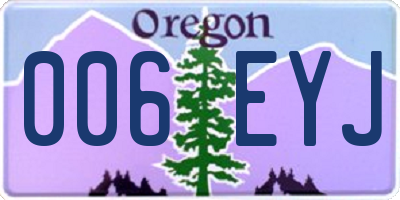 OR license plate 006EYJ