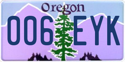 OR license plate 006EYK