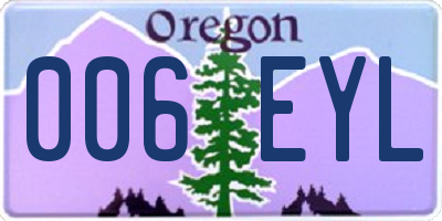 OR license plate 006EYL
