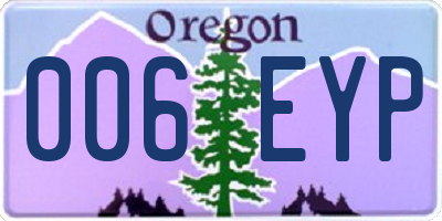 OR license plate 006EYP