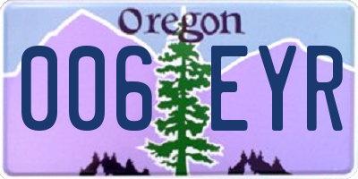 OR license plate 006EYR