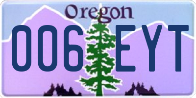 OR license plate 006EYT