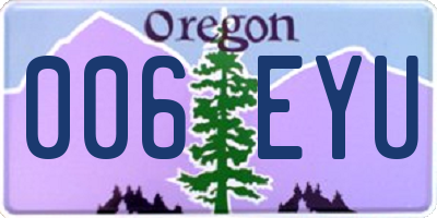 OR license plate 006EYU