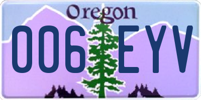 OR license plate 006EYV