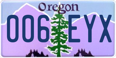 OR license plate 006EYX