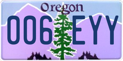 OR license plate 006EYY