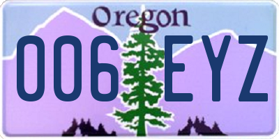 OR license plate 006EYZ