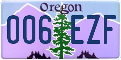 OR license plate 006EZF