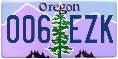 OR license plate 006EZK