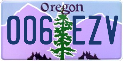 OR license plate 006EZV