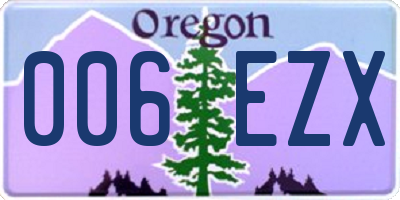 OR license plate 006EZX