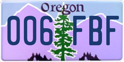 OR license plate 006FBF