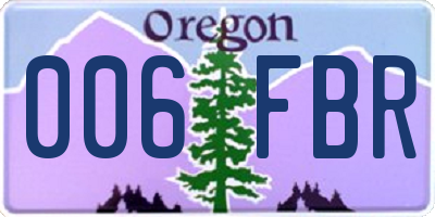OR license plate 006FBR