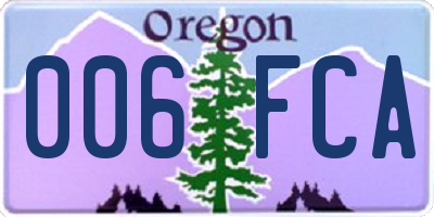 OR license plate 006FCA