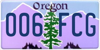 OR license plate 006FCG