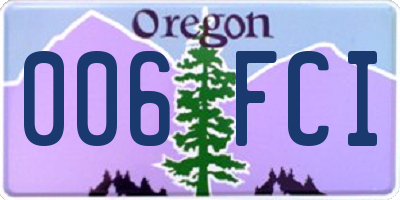 OR license plate 006FCI