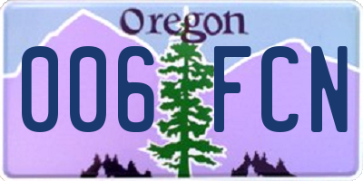 OR license plate 006FCN
