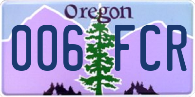 OR license plate 006FCR