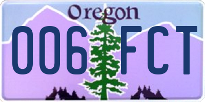 OR license plate 006FCT