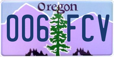 OR license plate 006FCV