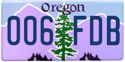 OR license plate 006FDB