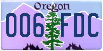 OR license plate 006FDC
