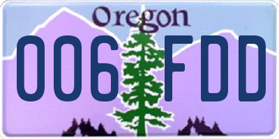 OR license plate 006FDD