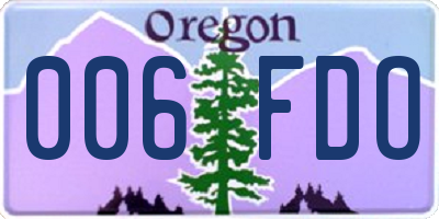 OR license plate 006FDO