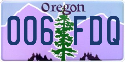 OR license plate 006FDQ