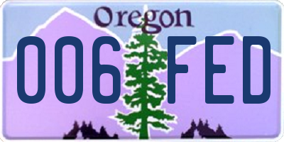 OR license plate 006FED