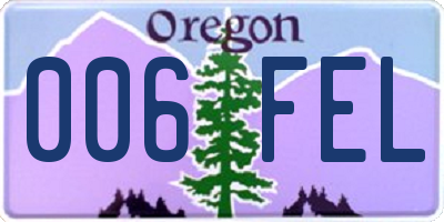 OR license plate 006FEL