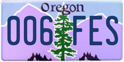 OR license plate 006FES