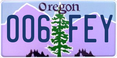 OR license plate 006FEY