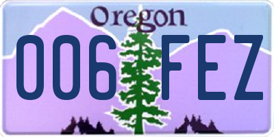 OR license plate 006FEZ