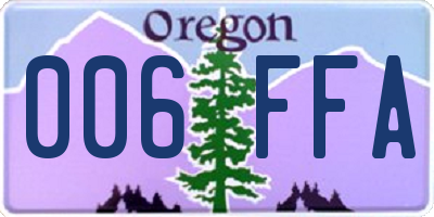 OR license plate 006FFA